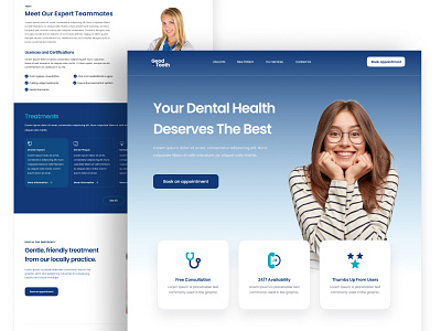Good Tooth - Dentist Landing Page branding dental dentist design health home page landing page tooth ui vector