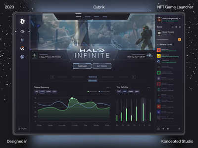 GameFi Platform Dashboard analytics animation crypto dashboard design economy esports game gamefi gaming graphs launchpad motion graphics nft play to earn profile stats token ui web3