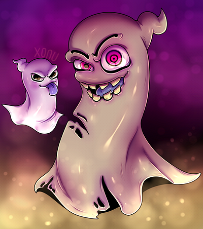 Ghosts amateur art cartoon character design digital art illustration spooky