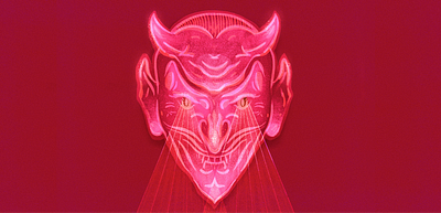 evil illustration atmosphere creepy demon devil evil graphic design horror illustration light pink red texture