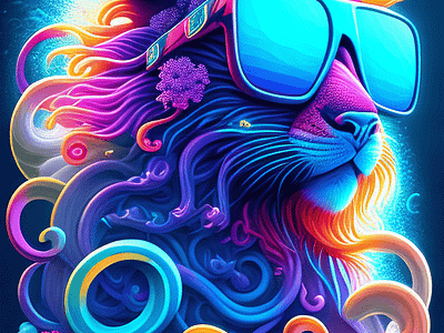 Minotautencle colorful illustration minotaurus sunglasses vibrantcolors