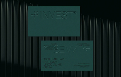 InvestRX | Business Card advisor app application brand branding business card design invest logo logo design luxury management minimal money platfrom simple tech upscale wealth