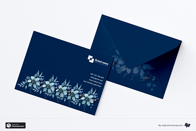 Floral Envelope design blue branding concept creative custom design design envelope envelope design floral graphic design square envelope vector