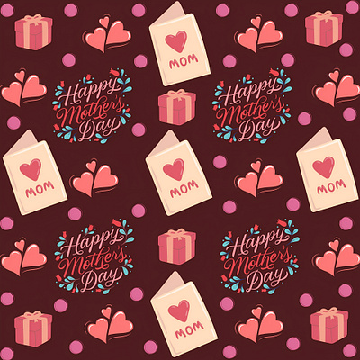 Happy Mother Day Seamless Pattern Design in Element Decoration design graphic design happy mother day illustration seamless pattern typography vector vector background