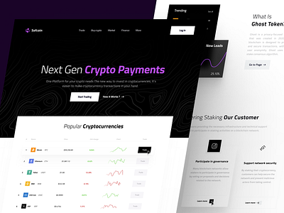 Crypto - Landing Page branding crypto cryptocurrency design ecommerce figma graphic design interface ui uidesigntrends uiuxdesign userinterface ux