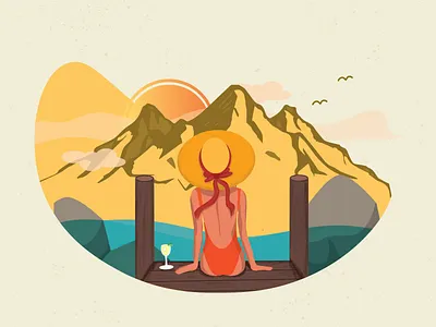Summer in Tahoe design graphic design illustration lake life lake tahoe mountains summer tahoe
