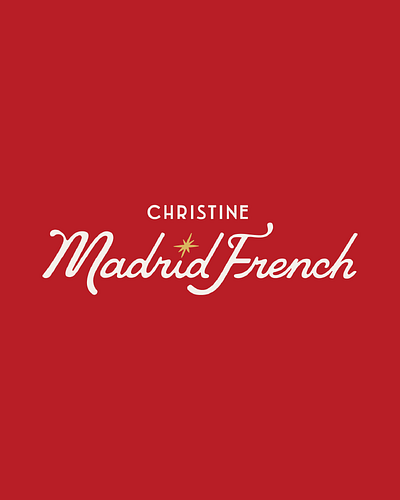 Christine Madrid French Logo Design brand design brand identity branding graphic design identity lettering logo logo design retro script typography vintage