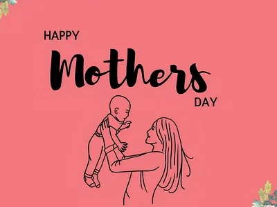 happy mother's day typographical vector illustration design branding design graphic design happy mother day illustration mother and kid illustration typography vector