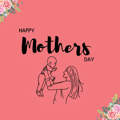 happy mother's day typographical vector illustration design branding design graphic design happy mother day illustration mother and kid illustration typography vector