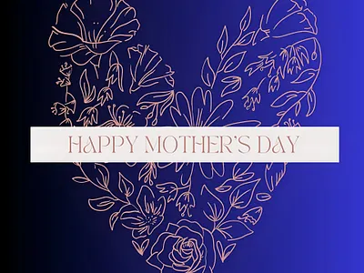 Mother's Day vector greeting card. Elegant heart design design flower heart elements gradient background graphic design happy mother day illustration typography vector