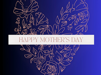 Mother's Day vector greeting card. Elegant heart design design flower heart elements gradient background graphic design happy mother day illustration typography vector