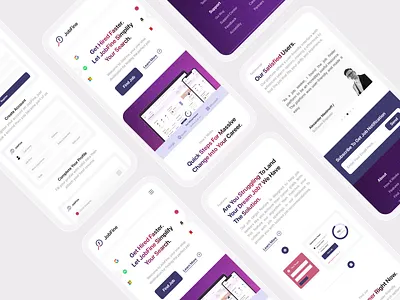 JobFine - Job Finder Responsive Landing Page design features job job finder landing page mobile product responsive ui ux vacancy work