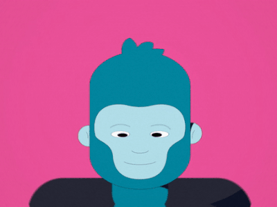 Monkeybrain | MonkeyBusiness animation animation 2d animation after effects blue brain design hypster illustration monkey motion motion design motion graphics open head pink stroke