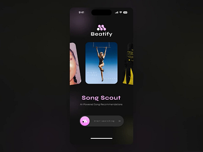 Beatify AI Music App app branding design figma graphic design illustration mobile ui ux