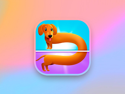 Dachshund app art aso branding design dog future game icon illustration logo slime ui
