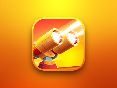 Fire tower app art aso branding design fire game graphic design icon illustration logo orange shooting space starwars ui