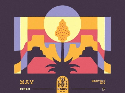 Monthly Mix: May agave album album art arizona blooming cactus century plant cosmic desert wave desert illustration landscape may monthly mix music music art playlist playlist cover sunset western yucca