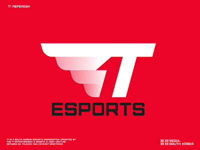 T1 Esports Refresh branding design esports graphic design logo mark vector