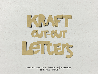 Kraft cut out alphabet [70+ elements] illustration lettering typography