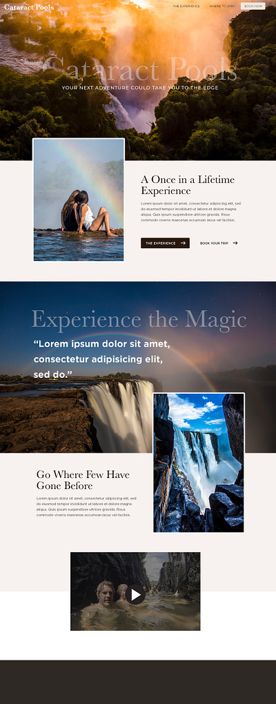 Cataract Pools Mock Up design ux