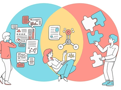 Accessibility Vs Useability Illustration blog post graphic design illustration venn diagram