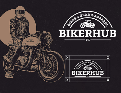 Bikerhub - Logo Design apparel bike biker bikers branding design gear graphic design logo minimal typography vector