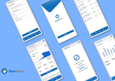 YourBank - Bank App branding design figma graphic design logo ui ux vector xd