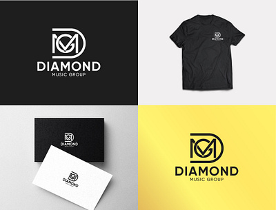 Diamond Music Group Logo brand identity brand style brand style guide branding corporate identity design diamond gradient graphic design illustration logo logo design music vector