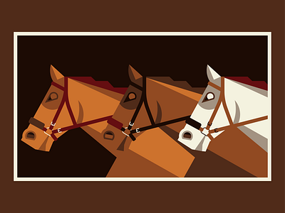 Three Horses adobe illustrator animal brown digital art digital illustration geometric horse horses illustration illustrator vector vector art