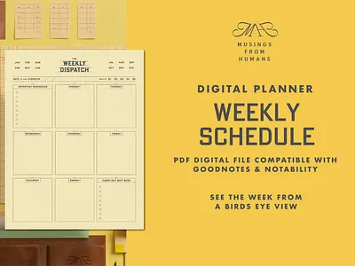 The Weekly Dispatch branding monogram nostalgia page layout pastel typography varsity vintage wes anderson