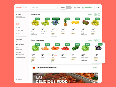 Gudam Groceries Store - Project Highlight app design design e commece groceries ui ui ux ui design uidesign uiux ux