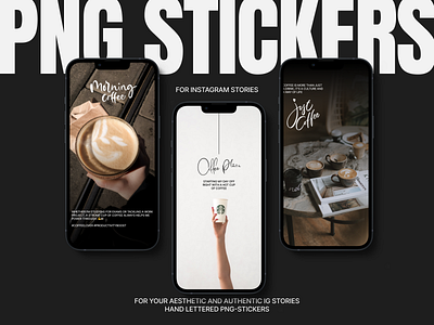Hand lettered PNG-stickers for IG stories calligraphy graphic design instagram lettering png stickers story