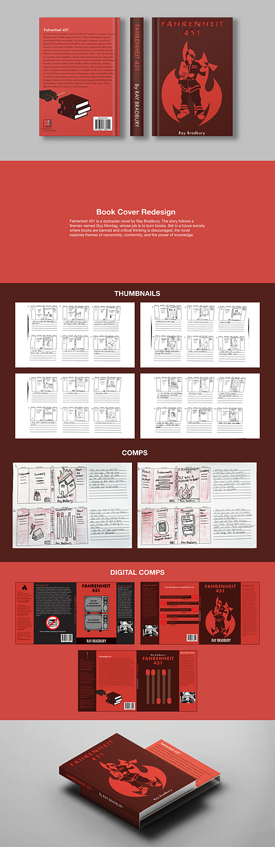 Fahrenheit 451 Book Cover Redesign book book cover graphic design illustration logo