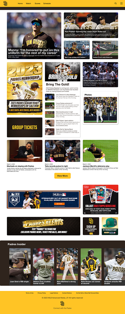 Padres Home Page Redesign baseball figma layout web design website