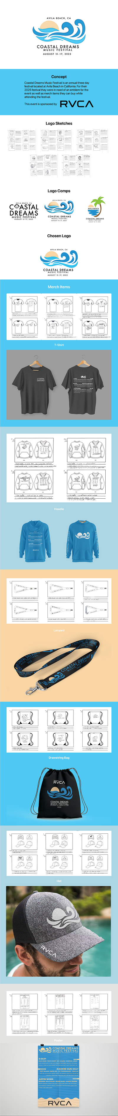 Coastal Dreams Music Festival design festival graphic design illustration layout logo merchandise poster tshirt