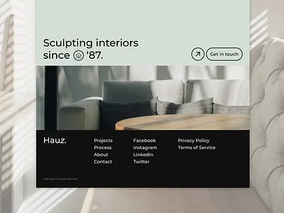 Interior Design studio footer design footer footer design homepage design ui ux web design
