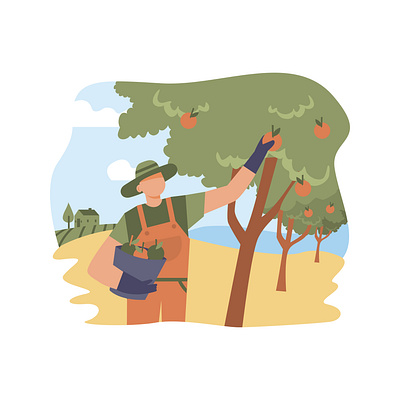 Flat Farmer Illustration Vector Design animation design flat design graphic design illustration motion graphics ui vector