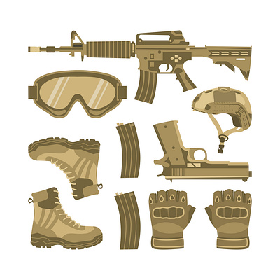 Set Pack Air Softgun Illustration Vector Design national