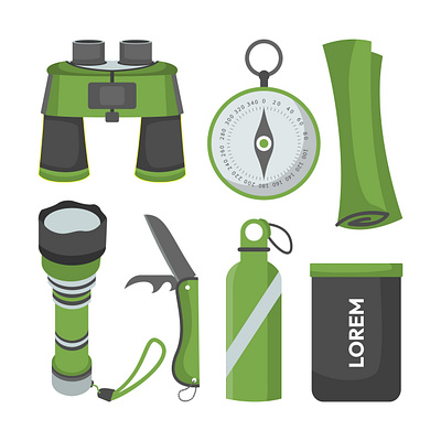 Set Pack Camping Illustration Vector Design park