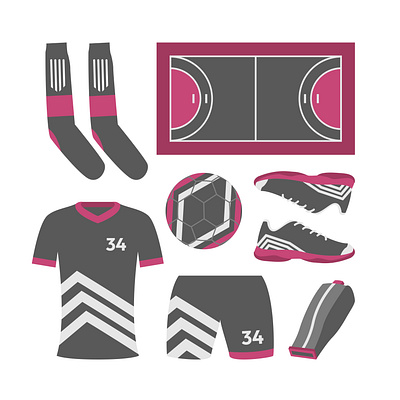 Set Pack Futsal Illustration Vector Design recreation