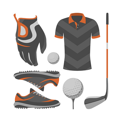 Set Pack Golf Illustration Vector Design background
