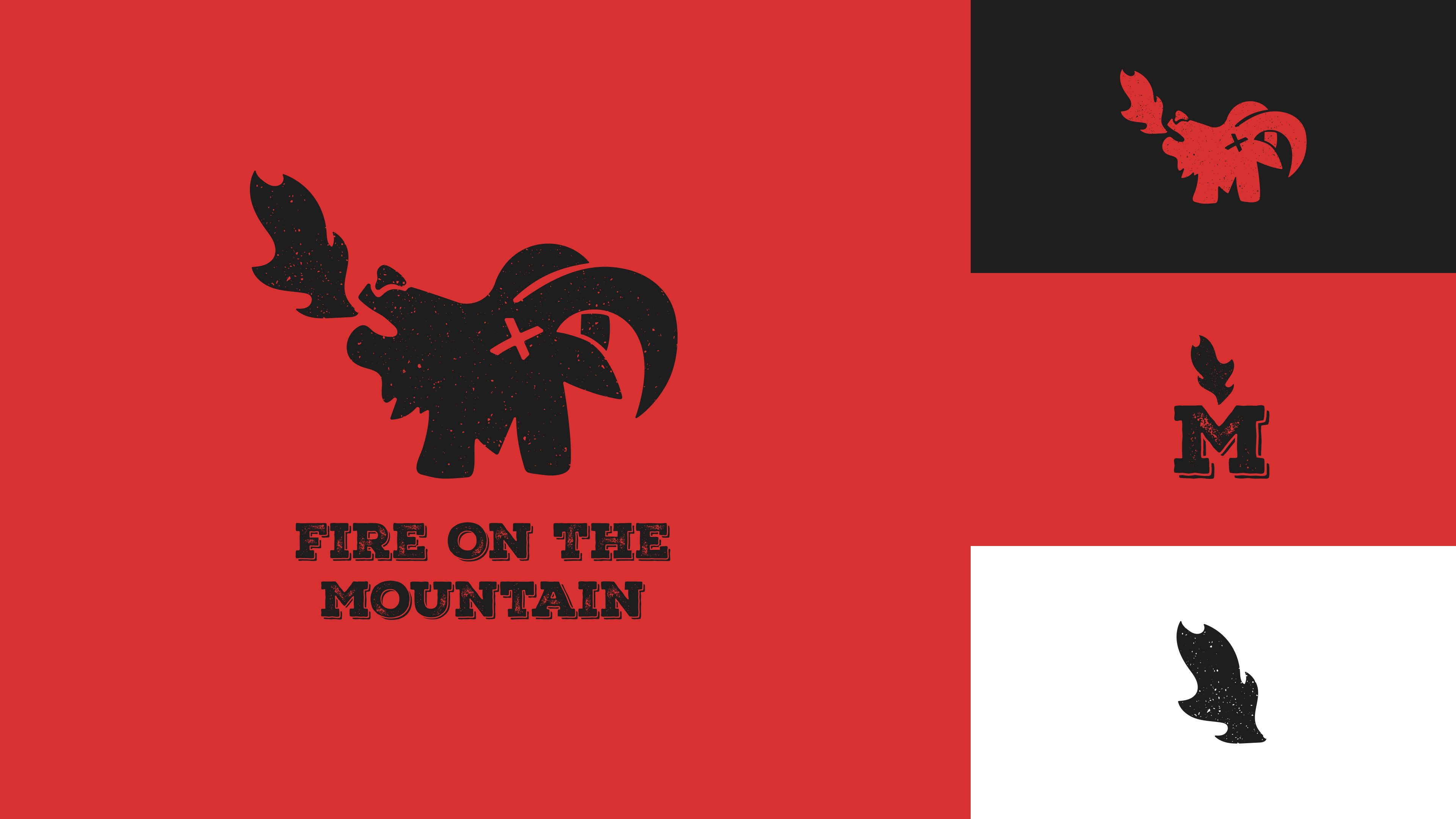Fire on the Mountain brand branding concept fire food goat hot local logo portland wings