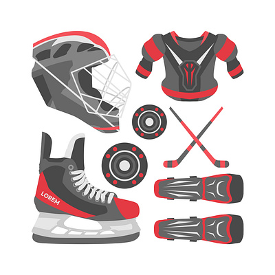 Set Pack Ice Hockey Illustration Vector Design success