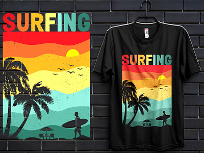 SUMMER SURFING BEACH T-SHIRT DESIGN apparel appreal branding clothing design fashion graphic design hoodie illustration miamibeach summer summersurfing summertshirtdesign tshirt tshirtdesign vintage vintageappreal vintagecolor vintagedesign