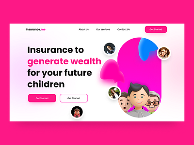 Insurance website hero section concept adobe xd branding design figma graphic design illustration landing page mobile ui ui web web design website