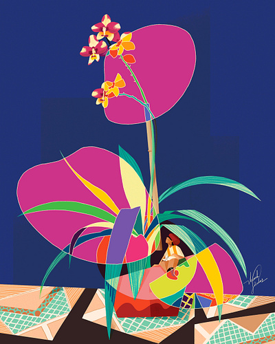 PHILIPPINE GROUND ORCHID artist artwork botanical cat colorful digitalart drawing ideation illustration illustrator orchid philippine ground orchid plant thanh soledas