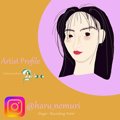 Artist Profile of @haru_nemuri on IG artist caricature cartoon cartoon portrait instagram japanese portrait singer