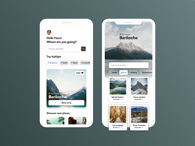 UI work travel app Modern-minimal style branding graphic design ui