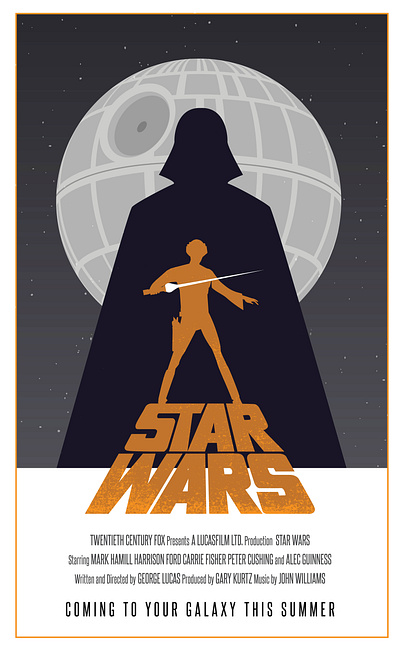 Star Wars Retro-Inspired Poster graphic design illustration poster design star wars