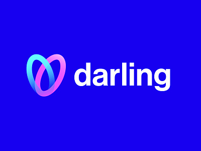 darling logo design for a dating app brand identity branding colorful dating fun heart identity logo logos love mark minimal modern